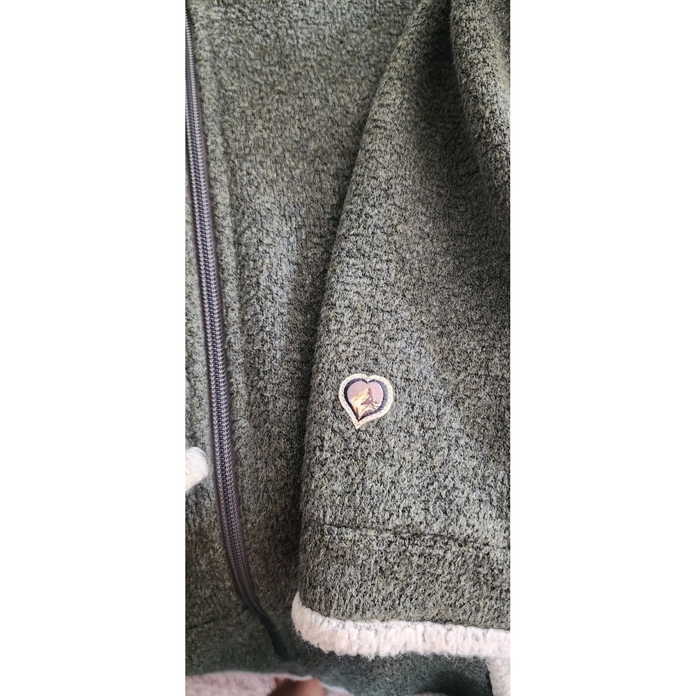 KUHL Women's Medium Green Alpaca Fleece Zip Up Hoodie Jacket Outdoors Hike Camp - Picture 5 of 5